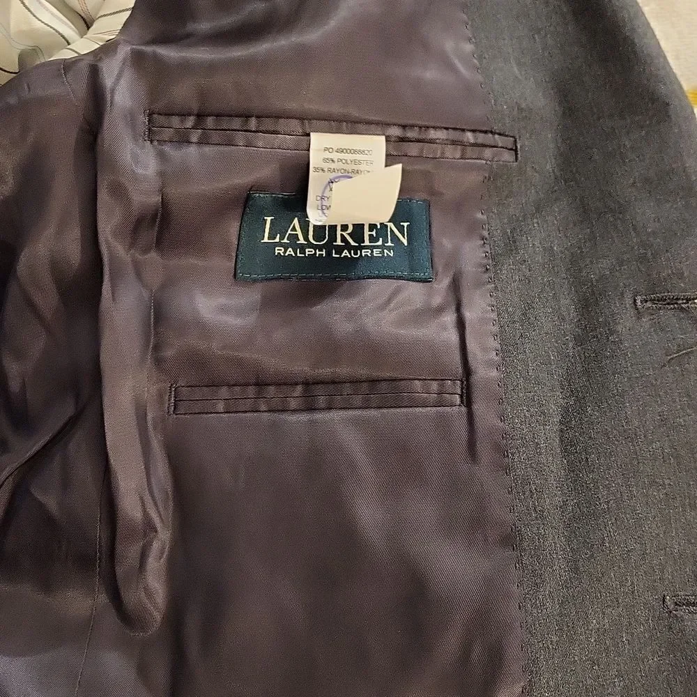 Lauren Ralph Lauren Gray Slimming Suit Jacket Size 36‎